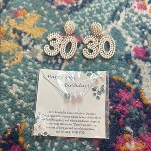 30th birthday earrings and necklace set